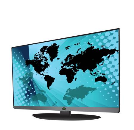 LCD TV in white background, vector illustrationのイラスト素材