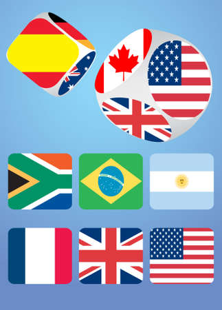 Dice with different flagsのイラスト素材