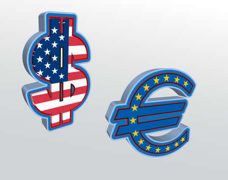 Dollar and Euro signs, illustrationのイラスト素材