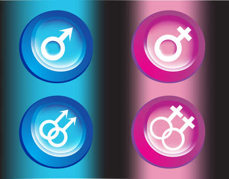 Male and female symbols , vector illustrationsのeditorial素材