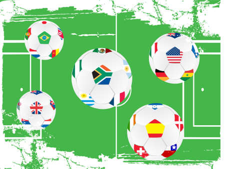 Soccer ball with national flagsのイラスト素材