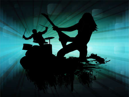 Rock group singers theme, vector illustrationのイラスト素材