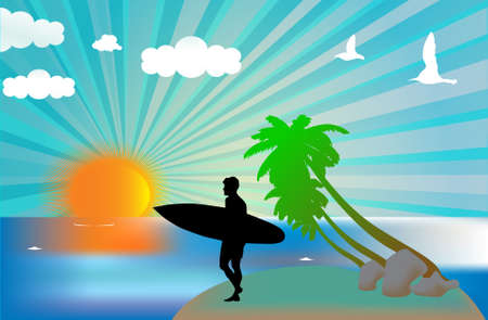Tropical background, vector illustration