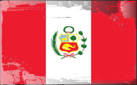 Grunge flag series: Peruのイラスト素材
