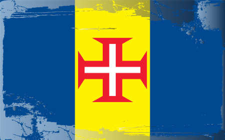 Grunge flag series: Medeiraのイラスト素材