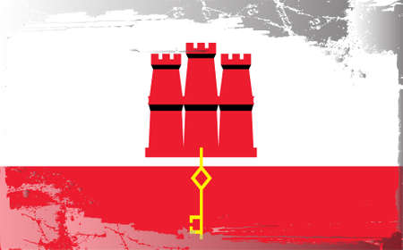 Grunge flag series: Gibraltarのイラスト素材