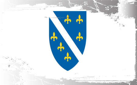 Grunge flag series:Bosnia Armsのイラスト素材