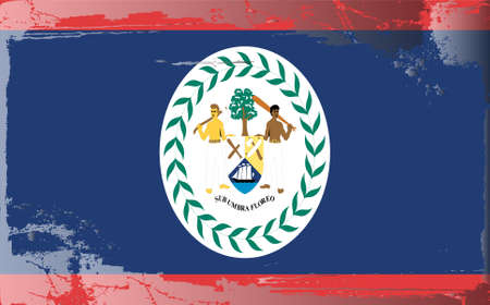 Grunge flag series:Belizeのイラスト素材