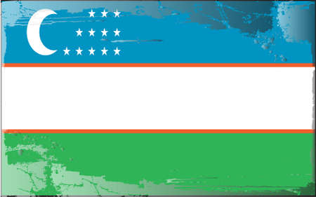 Grunge flag series:Uzbekistanのイラスト素材