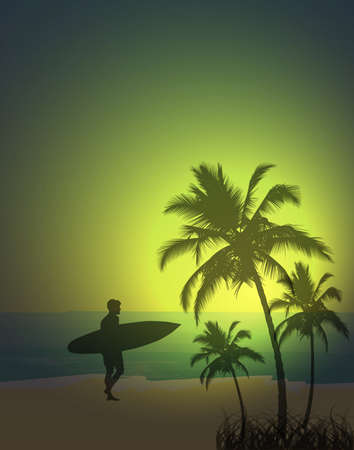 Tropical background, vector illustrationのイラスト素材