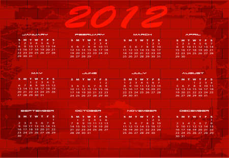 2012 calendat, vector illustrationのイラスト素材