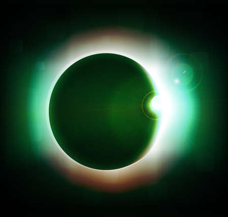 Full sun eclipse, vector illustration