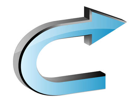 Blue 3D arrow, illustration (part of full set) のイラスト素材