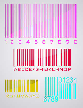 Bar code set in gray background.のイラスト素材