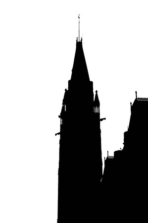 peace tower in black and white ottawaの写真素材