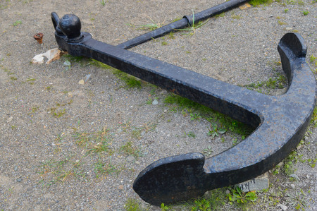 Anchor on ground, Rimousky, Canadaの写真素材