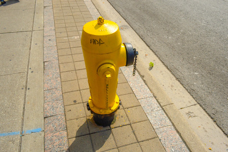 Yellow hydrant Toronto downtownの写真素材