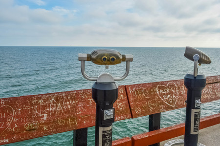 Binocular viewer in Toronto central islandの写真素材