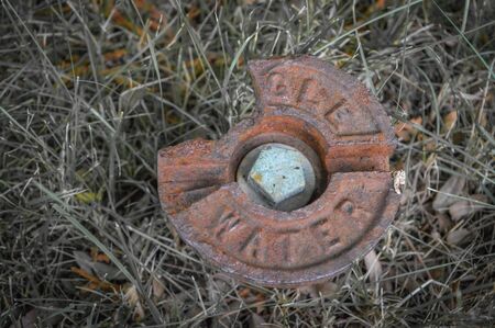 Rusty water lawn sprinklerの写真素材