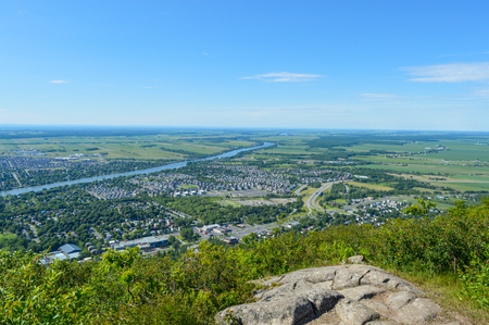 View of Mont Saint Hilaire, Quebec, Canadaの写真素材