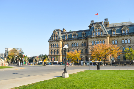 Ottawa, Canada - July 17, 2015: Ottawa city street view. With population of 883,391 as in 2011 and as the capital of Canada, it is the fourth largest city in the country.のeditorial素材