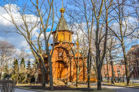 Saint George church wooden in park Kolomenskoye, Moscow, Russiaのeditorial素材
