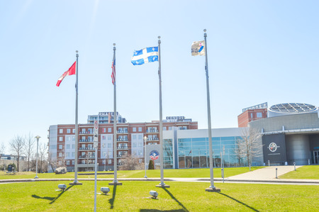 Montreal, Canada - April 23, 2016: Main entrance of Cosmodome in Montreal. The Cosmodome is Canada's only world-class museum devoted entirely to astronautics and space exploration.のeditorial素材