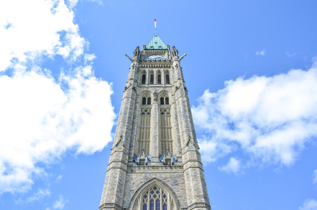 Closeup to the Ottawa Parliament Clock Tower (Canada)のeditorial素材