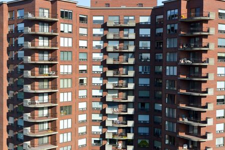 Modern condo buildings in Cote Saint-Luc, Canadaのeditorial素材