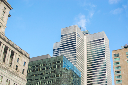 Skyscrapers in Montreal downtown, Canadaの写真素材