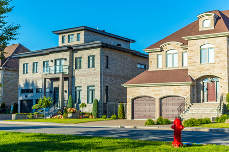 Luxury house in Montreal, Canada against blue skyのeditorial素材