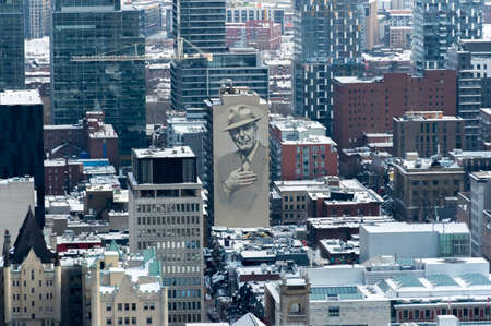 Montreal, Canada - February 16, 2020: Montreal Skyline from Kondiaronk Belvedere / Mont-Royal in...