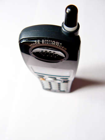 Looking down on a cordless phoneの写真素材