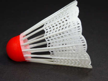 Red plastic shuttlecockの写真素材