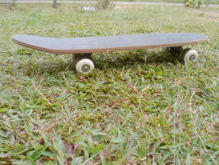 one black kids skate board . photo taken in maalaysiaの写真素材