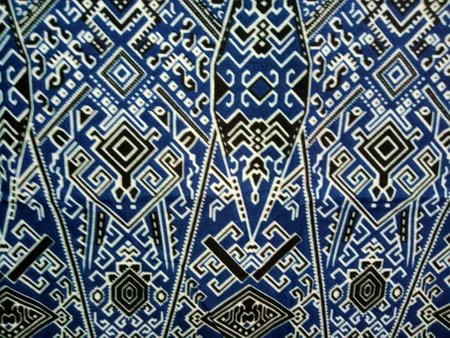 texture of batik print fabric striped colourful background.Malaysian culture cloth. photo taken in malaysiaの写真素材