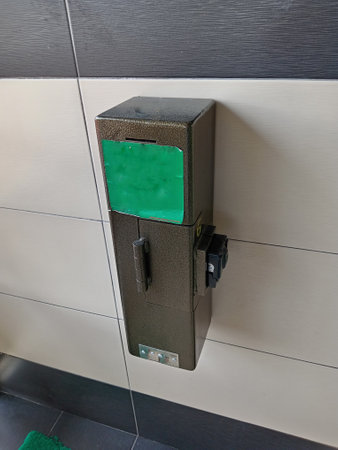 Close-up of an open safe with a keyhole in it.の写真素材