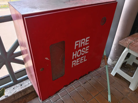 fire extinguisher . fire extinguisher in a building in malayisa