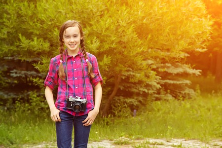 girl with photo camera