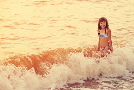 girl at sunsetの写真素材