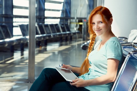 woman at the airportの写真素材