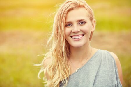 outdoor portrait of a beautiful womanの写真素材