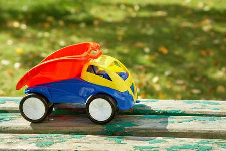 Colorful toy truckの写真素材