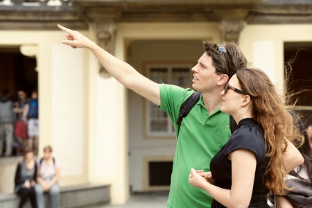 Young couple of travelersの写真素材