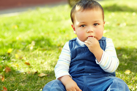 outdoor portrait of a boyの写真素材