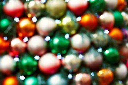 multicolored blurred balls. background with decorations for Christmas and New Year.