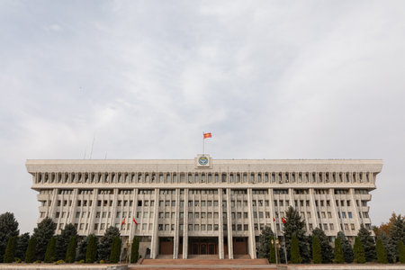 Bishkek, Kyrgyzstan - October 21, 2021: The White House of Kyrgyzstanの写真素材