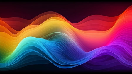 Colorful abstract wave wallpaper background. Generative AIの素材