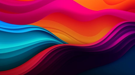 Colorful abstract wave wallpaper background. Generative AIの素材