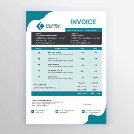 Corporate Business Invoices Template Designのイラスト素材